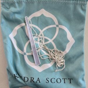 Kendra Scott Silver Bar And Blue Stone Necklace